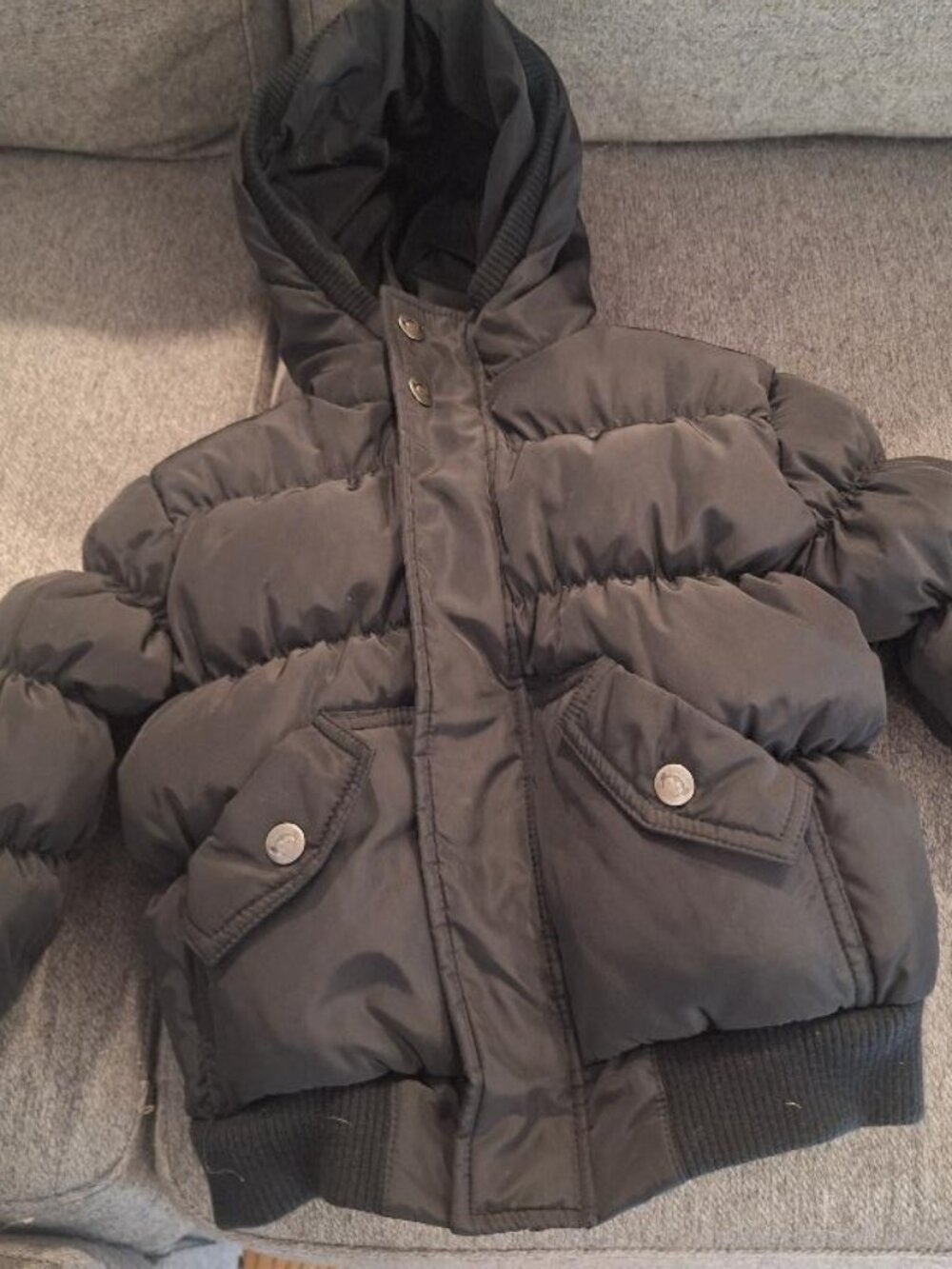 Appaman Toddler Hooded Black Puffy Bomber Down Jacket Coat Unisex - 3T - EUC